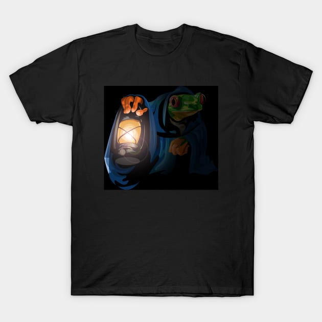 Frog with a lantern T-Shirt by RJWLTG